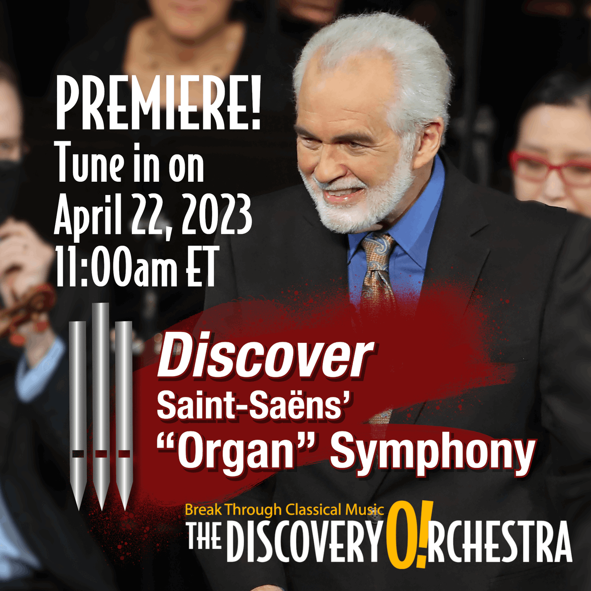 DiscoveryOrch's tweet photo. TOMORROW! Our “Discover Saint-Saëns ‘Organ’ Symphony” TV show will #premiere on the ALL ARTS channel on Saturday, April 22nd at 11am. Tune in for an amazing, interactive experience! 

Check your local listings on American Public Television WNET's All Arts channel. https://t.co/PFjZscMT11