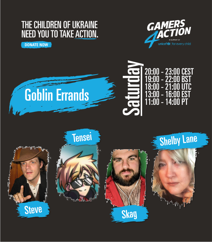 tavernaut's tweet photo. To close out the day, we're going full-on goblin mode. Bring out your inner chaos gremlin with Steve, Tensei, Skag, and Shelby Lane!

20:00 - 23:00 CEST this Saturday!

#ttrpg #rpgathon #gamers4action https://t.co/v1Rpso8Clg