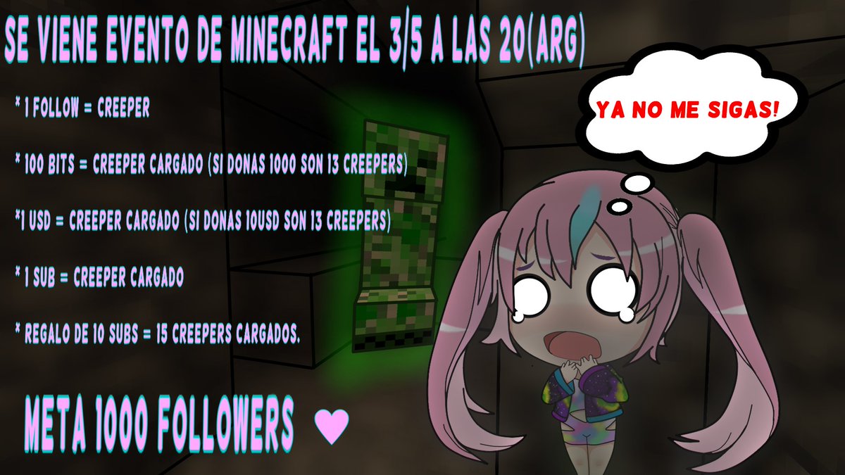 alimisa99's tweet photo. ☺️Emocionada por lo que se está por venir 🫠

#vtuber #events #VtuberES #Minecraft  #Argentina #twitch #twitchstreamer #streamergirl #twitchspawn #creeper #terror #ansiedad #followers 💗 https://t.co/klsLAhWlvu