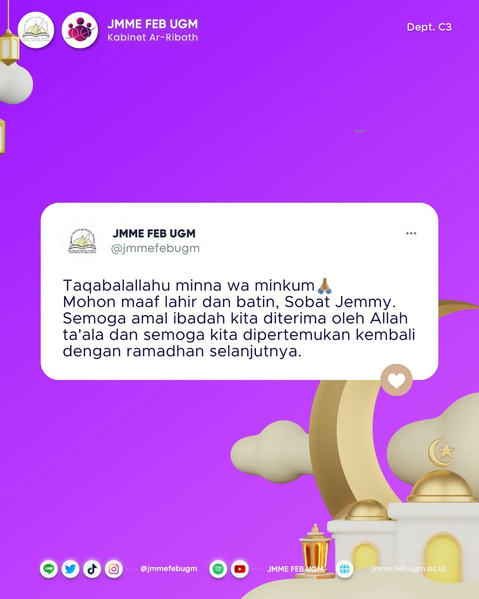 Taqabalallahu minna wa minkum🥹
Mohon maaf lahir dan batin👏. Semoga amal ibadah kita diterima oleh Allah ta'ala dan semoga kita dipertemukan dengan ramadhan selanjutnya.

#idulfitri #RamadanMubarak #iedmubarak