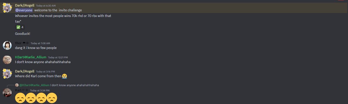 GUYS DONT LET ME LOSE OKAY PERSON WHO INVITES MOST PPL GETS 70K AND I NEED PLS COMMENT TO SHOW UR IN PLEASEEEE CAUSE OF MEEEEEE   (new invites)
discord.gg/N9GRX66Q

ok im going to hop onto WOW yippeee ill try to respond to notifs but e