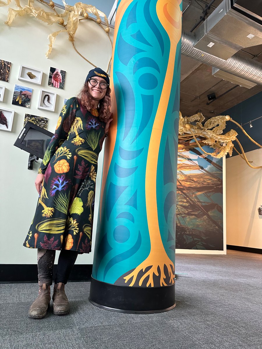 Visited on of my favourite places today - <a href="/SalishSeaCentre/">SalishSeaCentre</a>! Saw some lovely creatures &amp; the seaweed exhibit, including beautiful pieces by Jackie Hildering &amp; <a href="/SarahJimStudio/">Sarah Jim</a>  🤩

Of course I had to wear my Seaweeds Midi Dress! (Available in my shop if you want one too!)