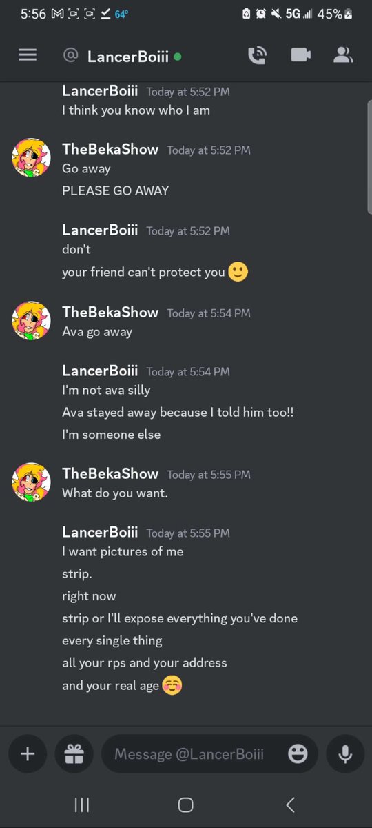 Shaaggay's tweet photo. WAVES! Please tweet this! This guy on discord is harassing my friend, and we need help getting him to stop! He is threatening to doxx a child if she blocks him and we would need help getting things taken down! Please help as much as you can! LancerBoiii#2007 https://t.co/UhzvAmgEea
