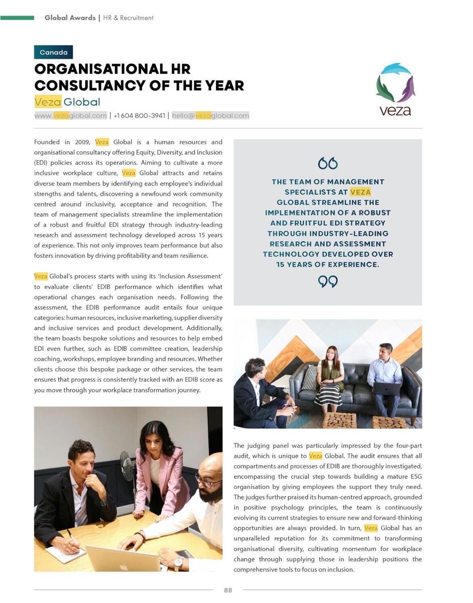 vezaglobal's tweet photo. Veza Global has been awarded with Corporate LiveWire's Global Award for Organizational HR Consultancy of the Year! We couldn't have done it without our amazing clients, our amazing team and all of you!

#VezaGlobal
#GlobalAwards https://t.co/ay587TGvH0