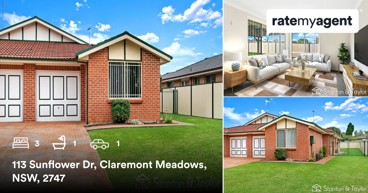 🛌 3 🛀 1 🚘 1
📍 113 Sunflower Dr, Claremont Meadows, NSW, 2747

Our agent’s latest listing on #RateMyAgent

rma.reviews/e9xTpyHoLuI7

...
#ratemyagent #realestate #Stanton_and_Taylor_Real_Estate