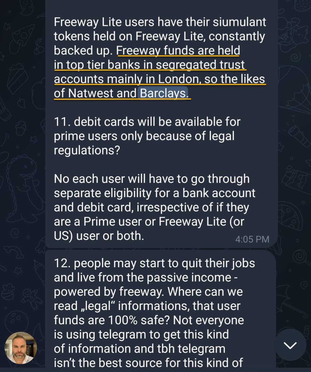 Which is a far cry away from a "top tier bank" that Freeway has always boasted about using. FWT 3/3
