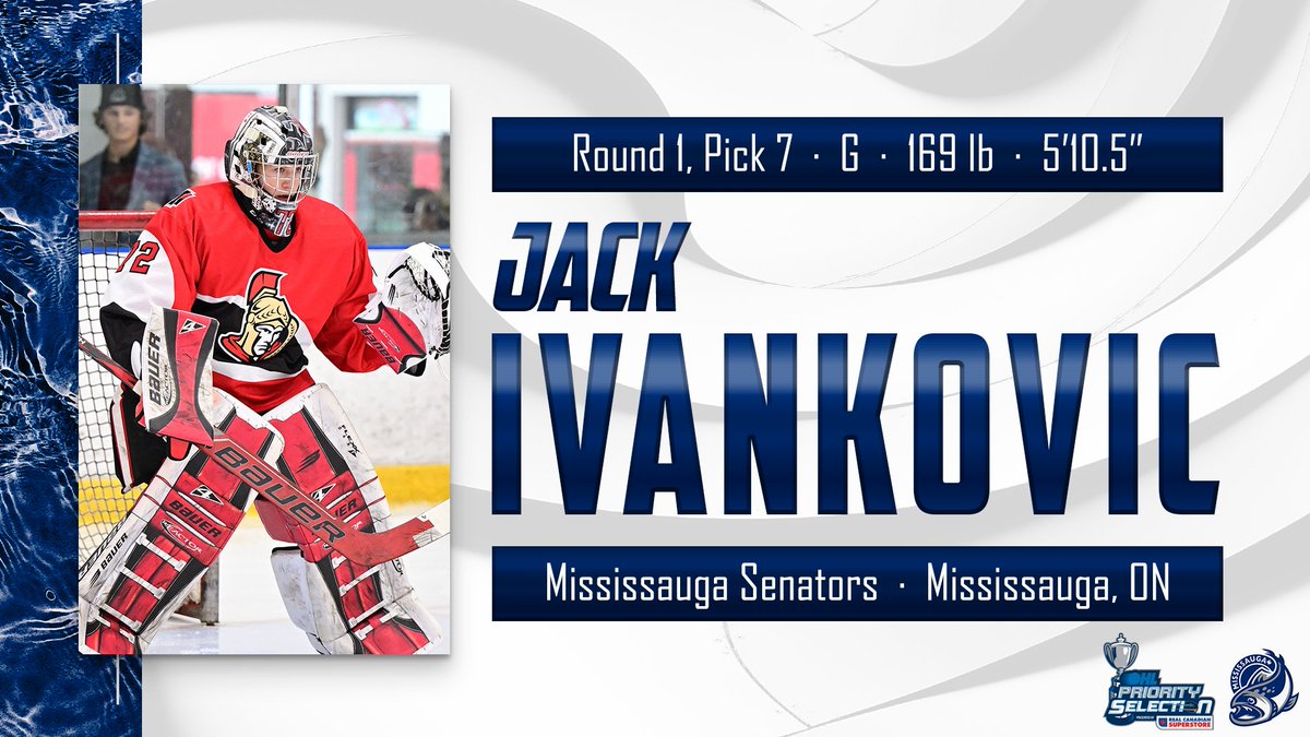 OHLSteelheads's tweet photo. THE HOMETOWN KID 🤩

With the 7th overall pick in the 2023 #OHLPrioritySelection, the Steelheads are proud to select G Jack Ivankovic from the Mississauga Senators 🏒#NewWave https://t.co/du1XP4XQ4r