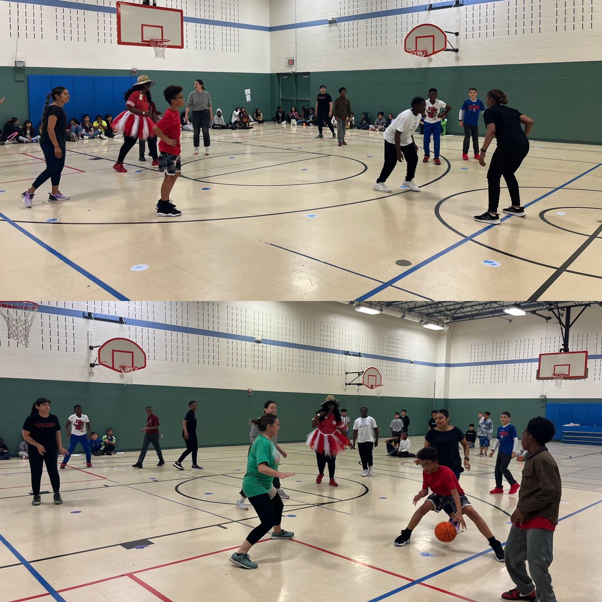 Pearson_Ponies's tweet photo. @gisdnews Dribble dribble, pass…the STAAR test! Our students vs. teachers bball tournament/integrity challenge reward was a lot of fun! #TeachersWon #ponypride #pbis #integritychallenge #STAARprep https://t.co/vwcf2geEGS