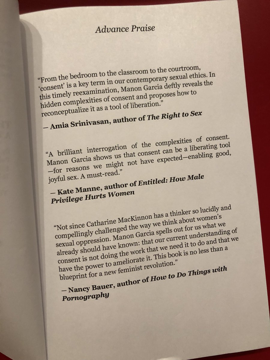 Timely.

Brilliant.

A must-read.

A blueprint for a new feminist revolution.

Preorder @ManonGarciaFR’s THE JOY OF CONSENT now! 

Media friends, contact <a href="/Amandavice/">Amanda Ice</a> for review copies, author interviews, and more.