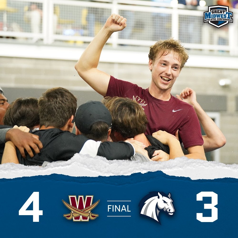 GreatMidwestAC's tweet photo. 2023 #GreatMidwest Men's Tennis Championships - Final

@WalshCavaliers - 4
@HCChargers - 3 https://t.co/Xrt1RUdmij