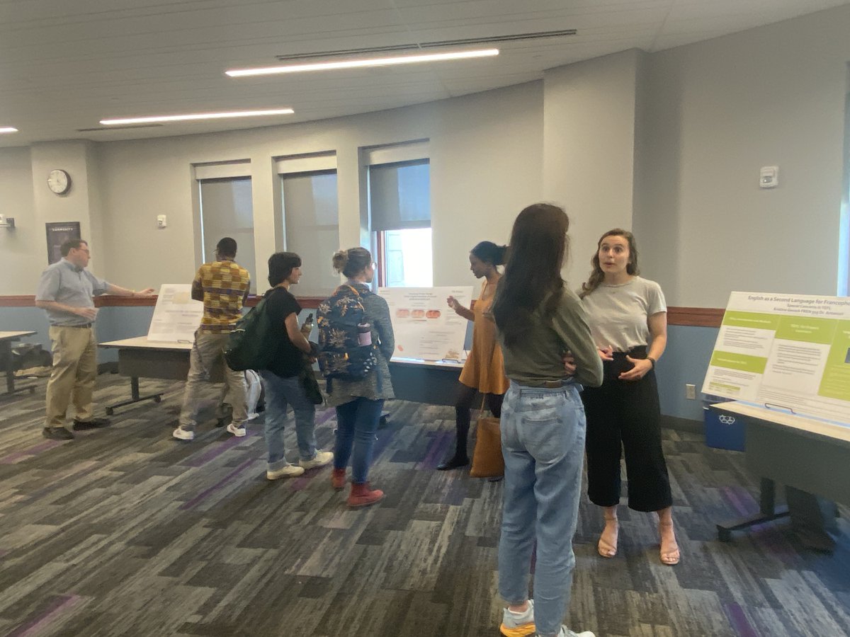 kstatespanish's tweet photo. What a great turnout at INITIALS! Our #KStateSpanish majors, & all MLANG students(!) did such a great job. Here are a few fantastic poster presentations - more on the blog next week. FELIZ FIN DE SEMANA! @KStateArtSci @KStateModLangs @kstatelibraries @KStateDiversity https://t.co/taW19cqsV1