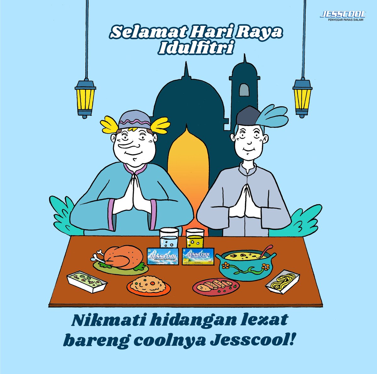 JessCool_ID's tweet photo. Hari kemenangan telah tiba!
Selamat merayakan Idulfitri bersama dengan keluarga tersayang dan juga hidangan lezat!🤤👌🏻

Biar bisa enjoy semua makanannya, temenin bareng Jesscool ya! Chicory Root dan Thyme-nya bisa mencegah sakit tenggorokan dan sariawan. https://t.co/0eEoTRuNDE