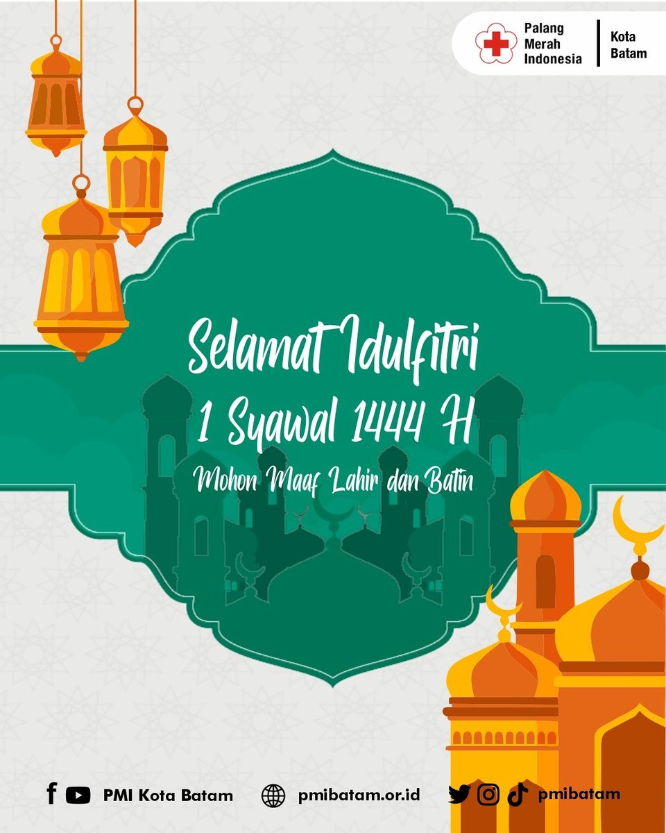 pmibatam's tweet photo. Selamat Hari Raya Idulfitri bagi #SahabatPMI yang merayakan

Hari kemenangan telah tiba, semoga keberkahan dan kebahagiaan senantiasa melimpah untuk kita semua.

Semoga kita senantiasa ikhlas dalam berbagi dan berbuat untuk kemanusiaan 🙏🏻

Selamat Lebaran 2023 ✨ https://t.co/9VlAhvI6aV