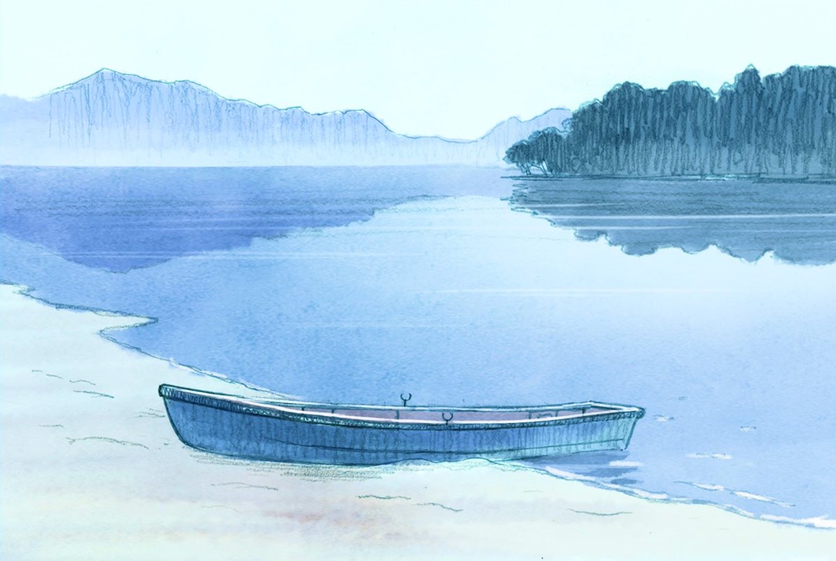 boat watercraft no humans scenery outdoors water traditional media  illustration images