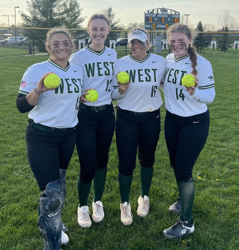 Way to go Zeeland West Softball team. 2 big wins over Montague today and these 4 athletes hit back-back-back-back homeruns! <a href="/EmilyKragt/">Emily Kragt</a> <a href="/carlysleeman21/">Carly Sleeman</a> <a href="/AlexaBrott00/">Alexa Brott</a> <a href="/izzyzamora33/">izzy</a> <a href="/DanDAddona/">Dan D'Addona</a> <a href="/MLiveSports/">MLive Sports</a> <a href="/GRPress/">Grand Rapids Press</a> <a href="/MiHSSCA/">MHSSCA</a> <a href="/StateChampsW/">State Champs! W</a> <a href="/MichHSsports/">Michigan HS Sports</a> <a href="/SydCariel/">Sydney Cariel</a> <a href="/Kenzie_LongT2/">Kenzie Long</a>