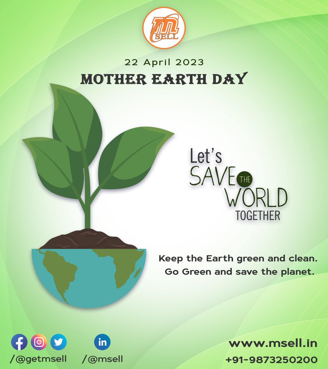 getmsell's tweet photo. Let’s celebrate Earth day!
Green Earth. Clean Earth.
#worldearthday #earthday #savetheplanet #india #salesforceautomation #saas #salesforceindia #msmes #msmeindia #fmcgindustry #beverageindustry #fmcg #cpg #cpgindustry #ayurvedic #retailapp #pharma https://t.co/Xlev5PHRCs