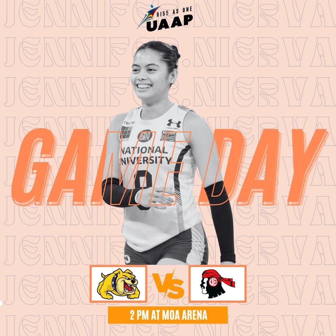 NIERVAliantsOFC's tweet photo. Get that W ✨️

It's Game Day! 

Let's support Jen Nierva and the NUWVT  as they face the UEWVT in their 12th game this season!

GO NATIONAL U! 💛💙

#jennierva #jennifernierva #nuwvt #ladybulldogs #niervaliants #nierva #uaapvolleyball #uaapseason85 #phvolleyball https://t.co/RVn1VYauOL