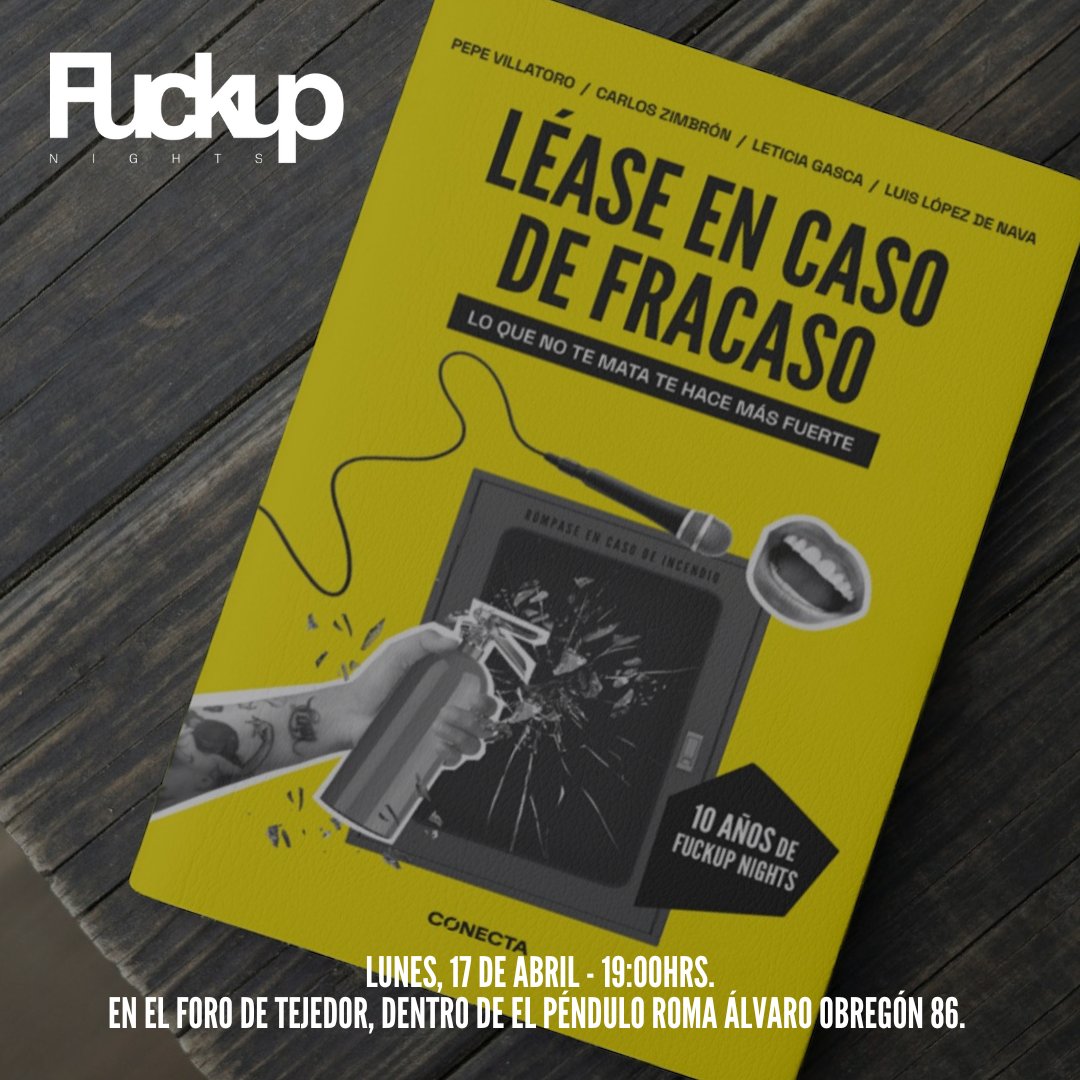 La Cafebrería El Péndulo y la editorial Penguin Random House tienen el placer de invitarte a la presentación del libro “Léase en caso de fracaso”. 
Acompáñanos en esta velada literaria en la que conversaremos sobre cómo el fracaso puede ser una herramienta para alcanzar el éxito.