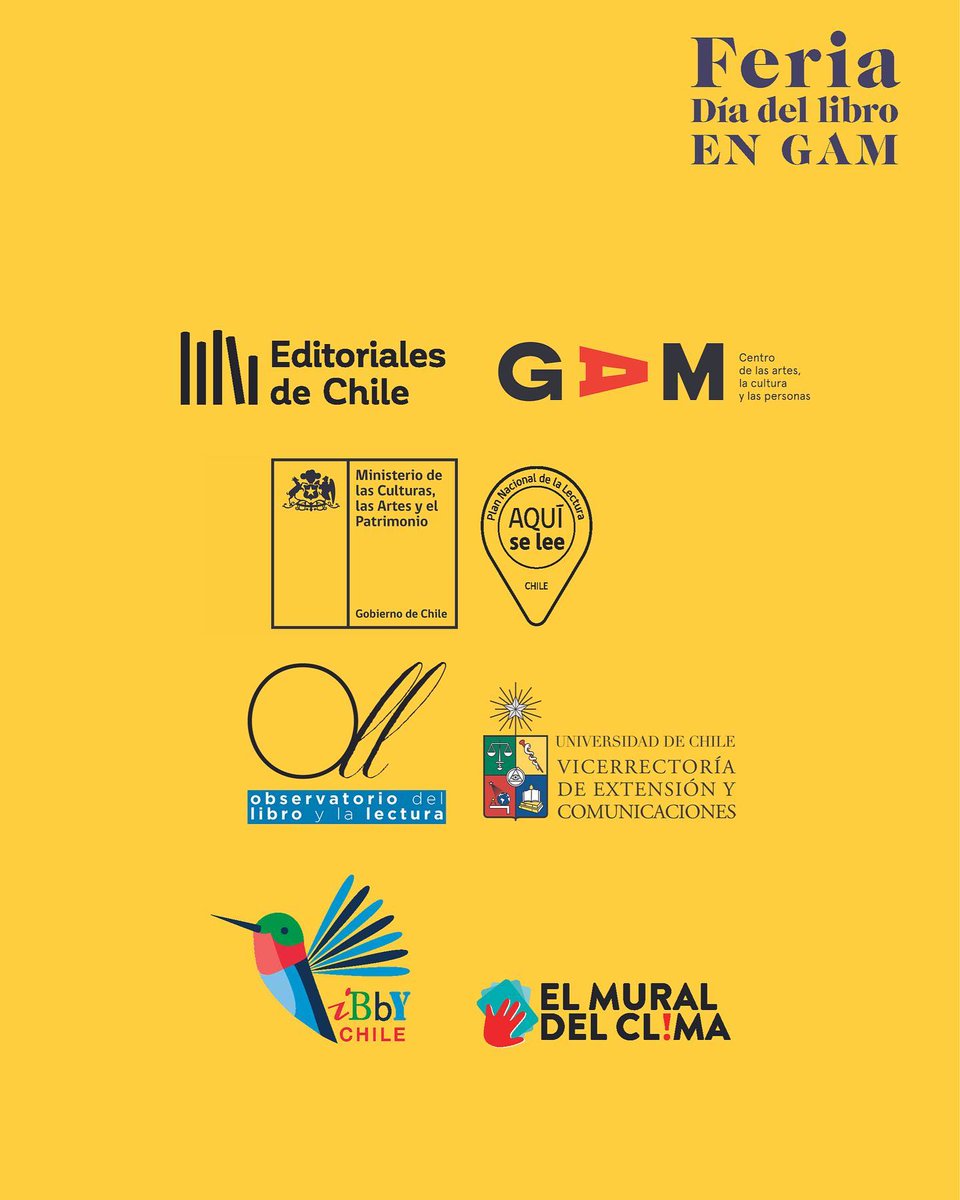 planlectura_cl's tweet photo. Los días 22 y 23 de abril, en el marzo del #MesdelLibro, se realizará la Feria Día del Libro GAM, en la Plaza Central de @centroGAM 

La entrada es liberada, contempla stands y un amplio programa de actividades. Estaremos presentes juntos a la Compañía La Matrioska.
@culturas_cl https://t.co/scsUKT9eCj