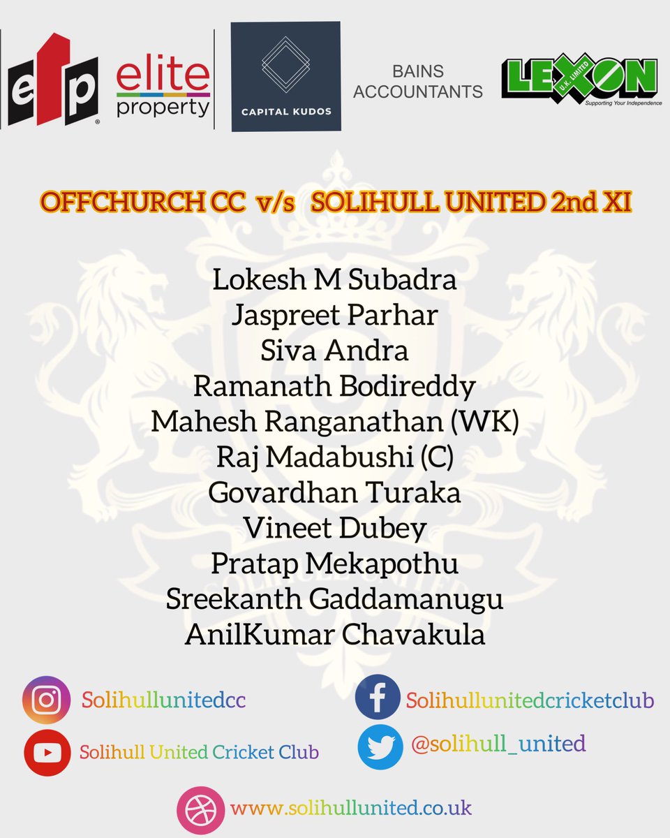 Solihull_united's tweet photo. Solihull United 2nd XI is all set to play their 1st away 40 overs friendly match against @offchurchcc this Sunday, wishing both teams good luck and all the best for 2023 season.

#wearesolihullunited #englandcricket #cricketlovers #pitchero #cricketfans #cricket https://t.co/tICreyHh1u