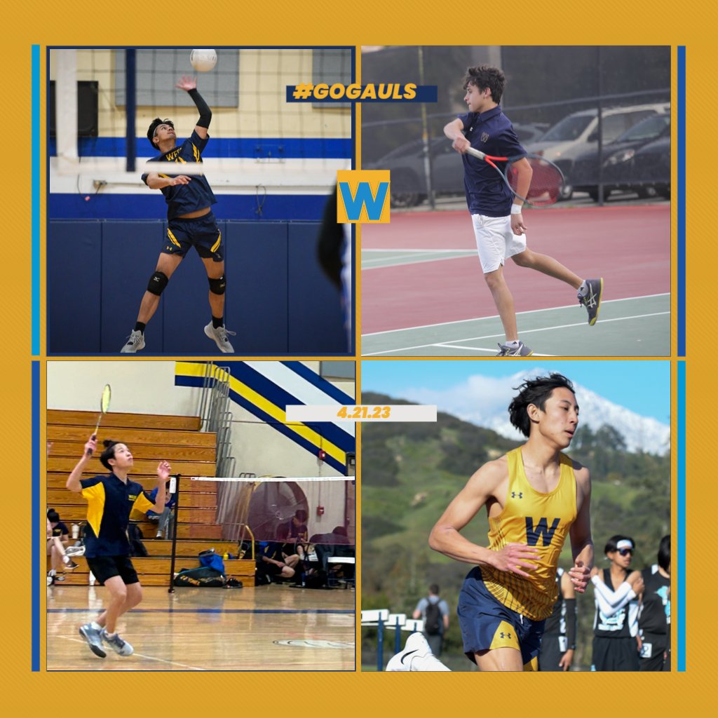 So many athletic events today! Track &amp; Field is hosting league prelims today. Tennis is hosting Mark Keppel today. Badminton is on the road to Diamond Bar today. WSC Volleyball is hosting Rio Hondo for their Senior day and final home game of the season. #gogauls