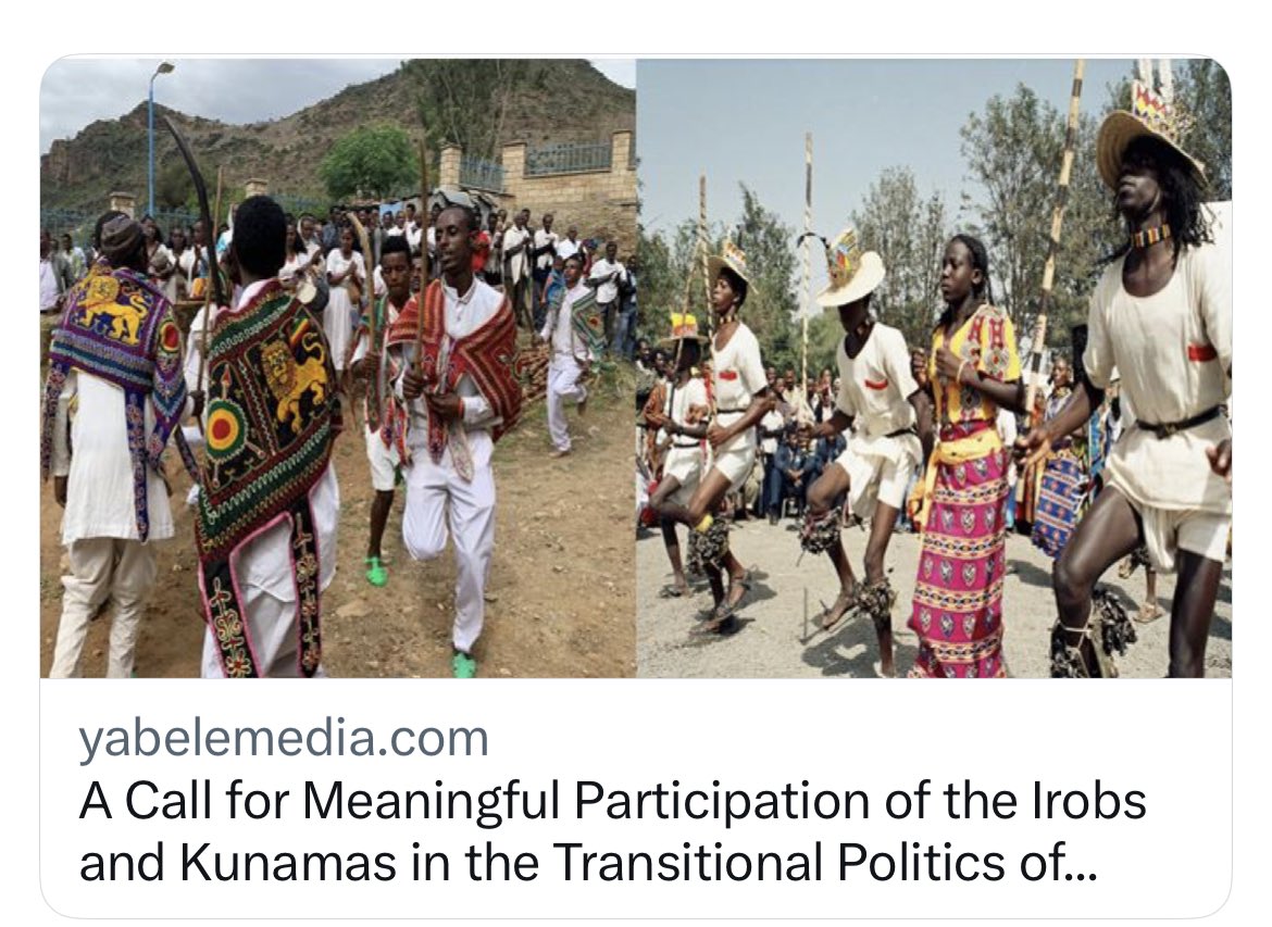 mamaye_m's tweet photo. A Call for Meaningful Participation of the #Irobs & #Kunamas in the Transitional Politics of #Tigray
As minorities within a minority, & as communities facing existential threats, the #Irob & #Kunama of Tigray deserve meaningful inclusion.
#FreeIrobAndKunama @UN_HRC @amnesty @UN @UNGeneva @SecBlinken @antonioguterres @POTUS @volker_turk @Pontifex @PowerUSAID @USUN
https://t.co/7OFf6N66km
