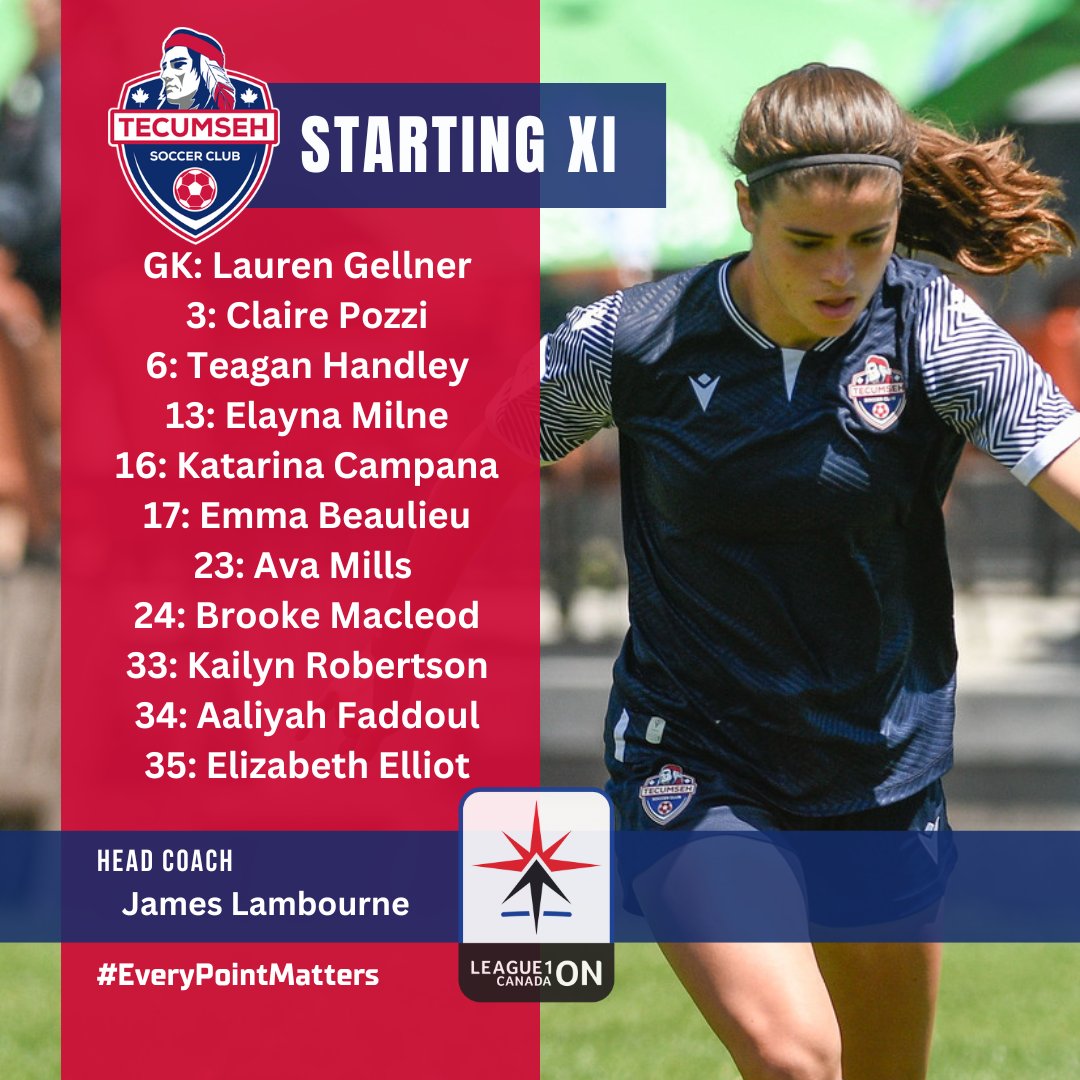 L1OWomens's tweet photo. Starting 11 for today's match between @DARBYFCL1O and @TecumsehLeague1. https://t.co/Bsz5awDAGq