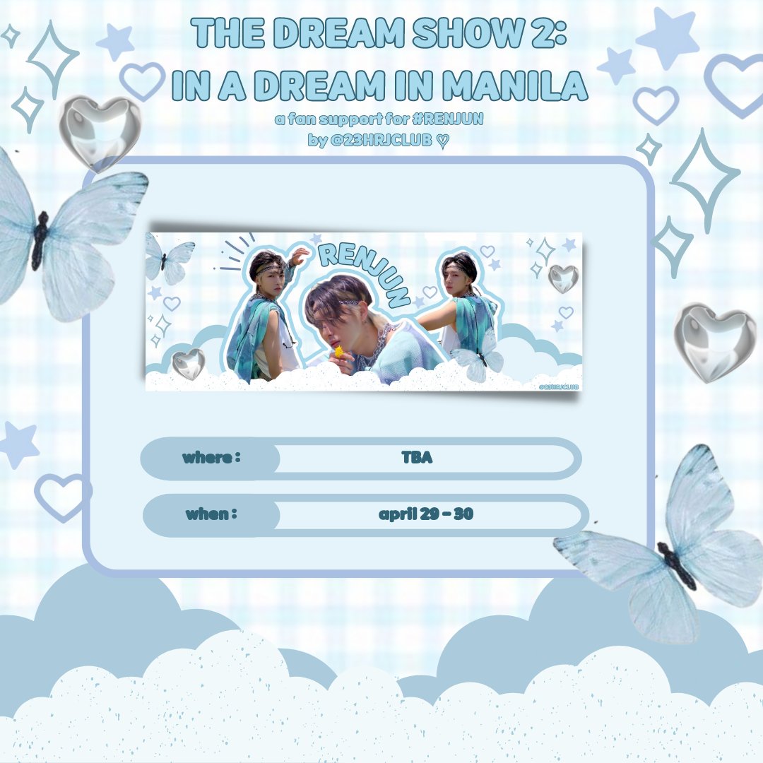 23HRJCLUB's tweet photo. THE DREAM SHOW 2: IN A DREAM IN MANILA

ᘍ fan support for #RENJUN 💙 ᘊ  
╰─▸ by @23HRJCLUB ♡

to claim :

— like, rt + mbf  
— strictly 1:1 ratio 
— show proof on d-day 
— super limited quantity 
— dm me for trades &amp; donations

#THEDREAMSHOW2_In_A_DREAM #TDS2inMNL https://t.co/hVikeBwQMG