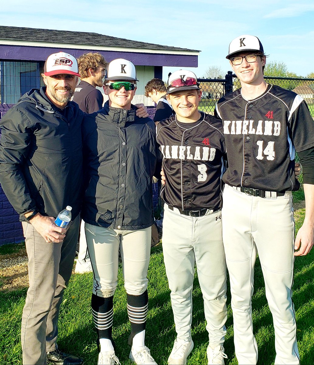 Three of my ESP 17u squad! I made it out to Yorkville HS &amp; Plano HS to catch some of my guys in IHSA action. Managed to get a pic with my 3 Kaneland guys after a big win!    Catcher Zach Konrad with 2 RBIs! #everyinningeveryday #ESPtrained