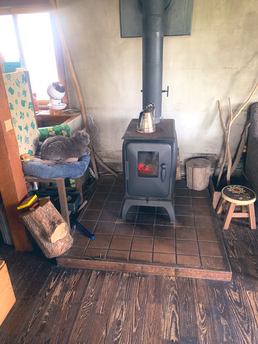 ittamue's tweet photo. あったかい🥰

日中ﾓｸﾓｸなるの困るからとりあえず朝だけ焚いてみた🔥
薪ストーブはじんわりゆっくりあたたかくなって本体と煙突が1度温まると追加しなくてもしばらく暖かいんだよ

最近寒暖差はげしいね https://t.co/hqjS08DOQK