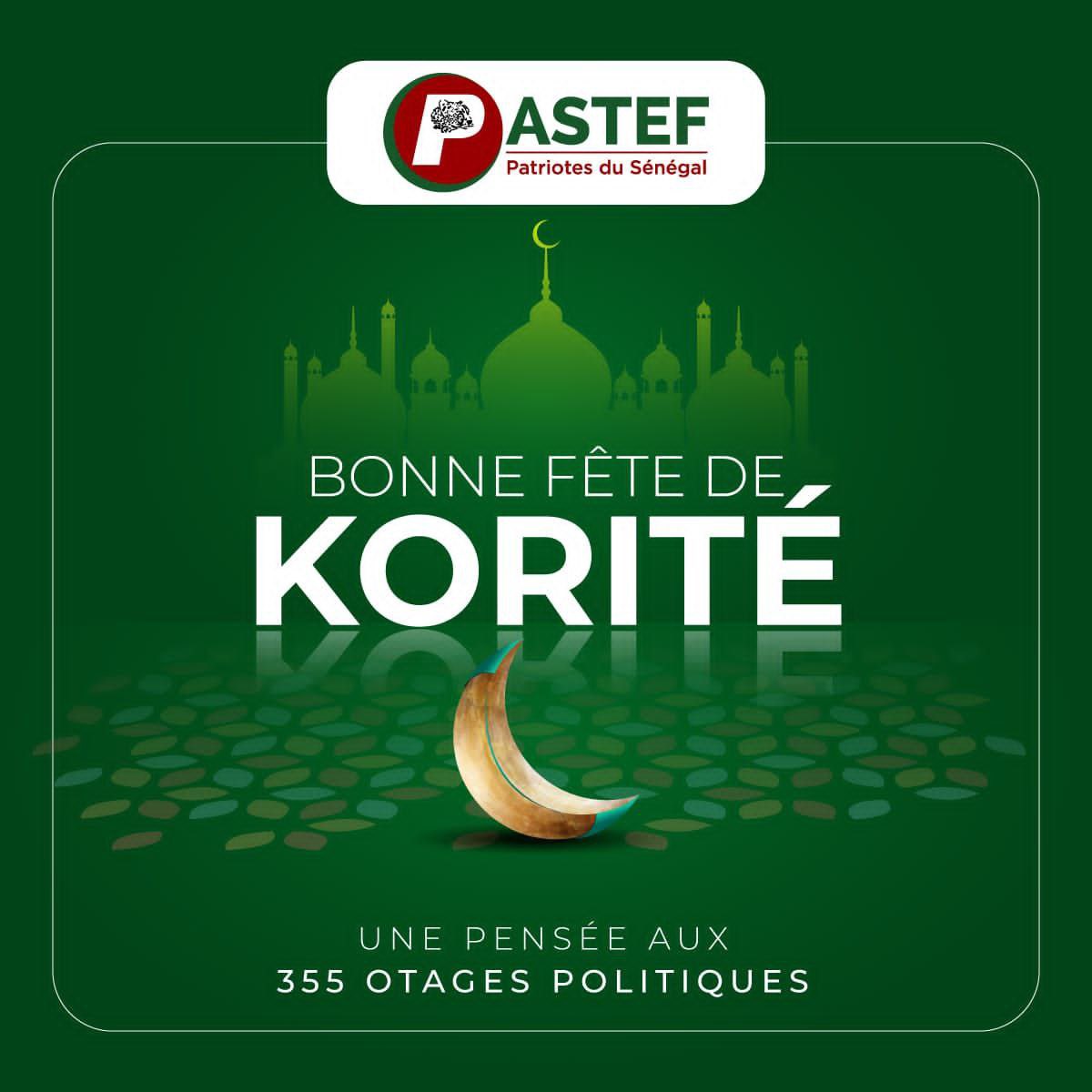 SonkoOfficiel's tweet photo. Chers compatriotes,

Recevez mes sentiments fraternels au terme de ce mois béni de dévotion.

Puisse l’Unique exaucer nos prières pour un Sénégal meilleur, de paix, de justice, de prospérité, de progrès et de Souveraineté. Ce Sénégal pour lequel nous nous battons, tous les jours, corps et âme.

Prions que chacun ait trouvé dans ces jours de privation et de recueillement spirituel, la force et l’énergie patriotiques pour faire face aux défis communs à venir.

Eid Mubarak !