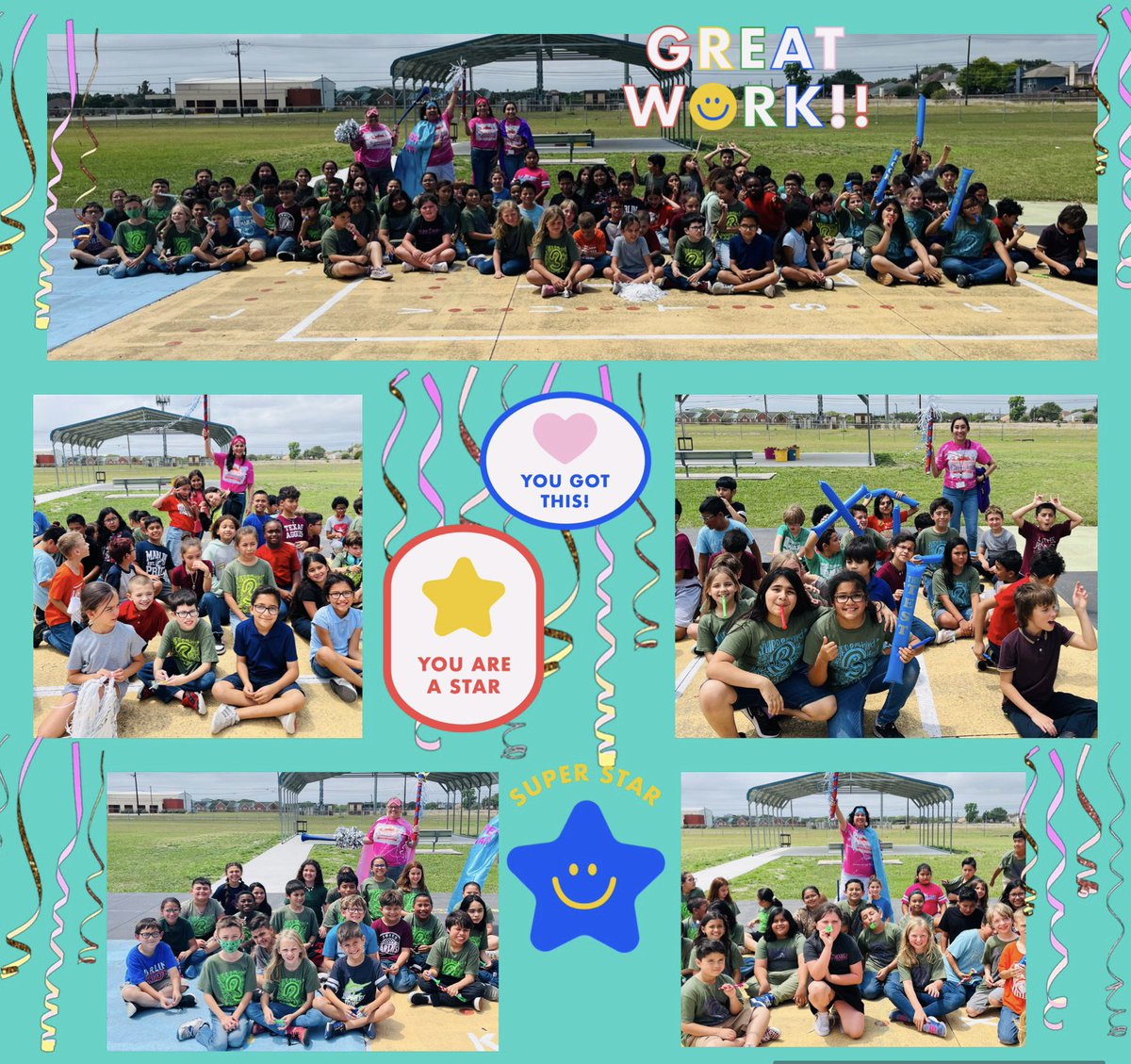 itsMoDrake's tweet photo. What a day!!! @es_luther @CCISD @IHeartCKH #CCISDProud #STAARPepRally #ThirdGrade #SpiritStick Every grade level came with Huge spirit today!! It was so much fun!! 💫 🌟 ⭐️ after we celebrated with pickles &amp; 🍿 PLUS #TwoBirthdays  🍩 🧁 🫣 #HelloWeekend 🤣 #SorryParents https://t.co/N1m137ZBRY