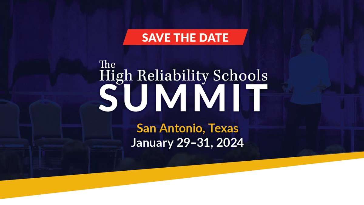 MarzanoResource's tweet photo. Save the date for our 2024 High Reliability Schools Summit! With the support of our experts, your team will dive deep into the 5 levels of high reliability schooling, engage in strategic planning, and more.

Learn more: https://t.co/NhJLaesek7 https://t.co/vRyRrG8COg