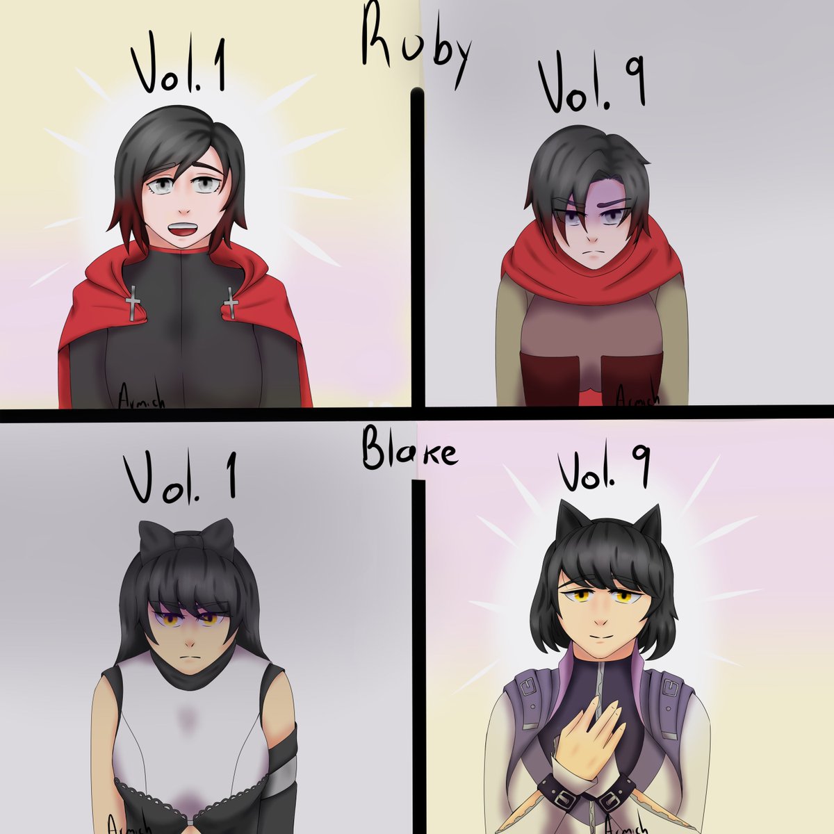 Armich19's tweet photo. Some time ago I saw a post with a similar image, except that Ruby and Weiss were in it, but I wanted to do it with Blake. If you find the post, let me know

#RWBY9 #rubyrose #BlakeBelladonna #fanart #animestyl #RWBYSpoilers https://t.co/ISguKbwG0K