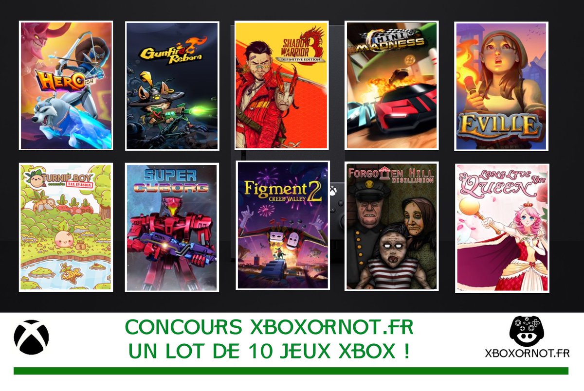 XboxOrNot's tweet photo. 🎁Concours : un lot de 10 jeux sur #Xbox à gagner!

🎮Action, Réflexion, Aventure et même du Visual Novel !

Pour participer:
🔁RT ce tweet
✅Follow @XboxOrNot
👉Tag un(e) pote

🗓️TAS le 30/04

🍀Bonne chance à tous et n'hésitez pas à partager! 
#Concours #Giveaway #XboxSeriesX|S https://t.co/l3ry87DvTm