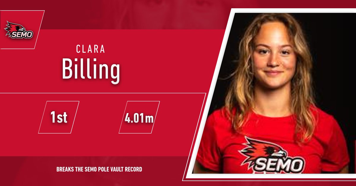 SEMOXCTF's tweet photo. Clara Billing Breaks the School Record in the Pole Vault!! She cleared the bar height of 4.01m breaking the previous record set in 2013.

#LetsSoar https://t.co/ex7jTk7NWC