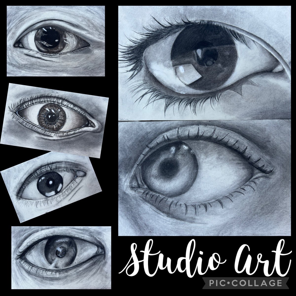 Studio Art Artists <a href="/mineolahs/">Mineola High School</a> enhanced their drawing skills with charcoal, gained a stronger understanding of value, and studied and rendered the eye. #MineolaProud