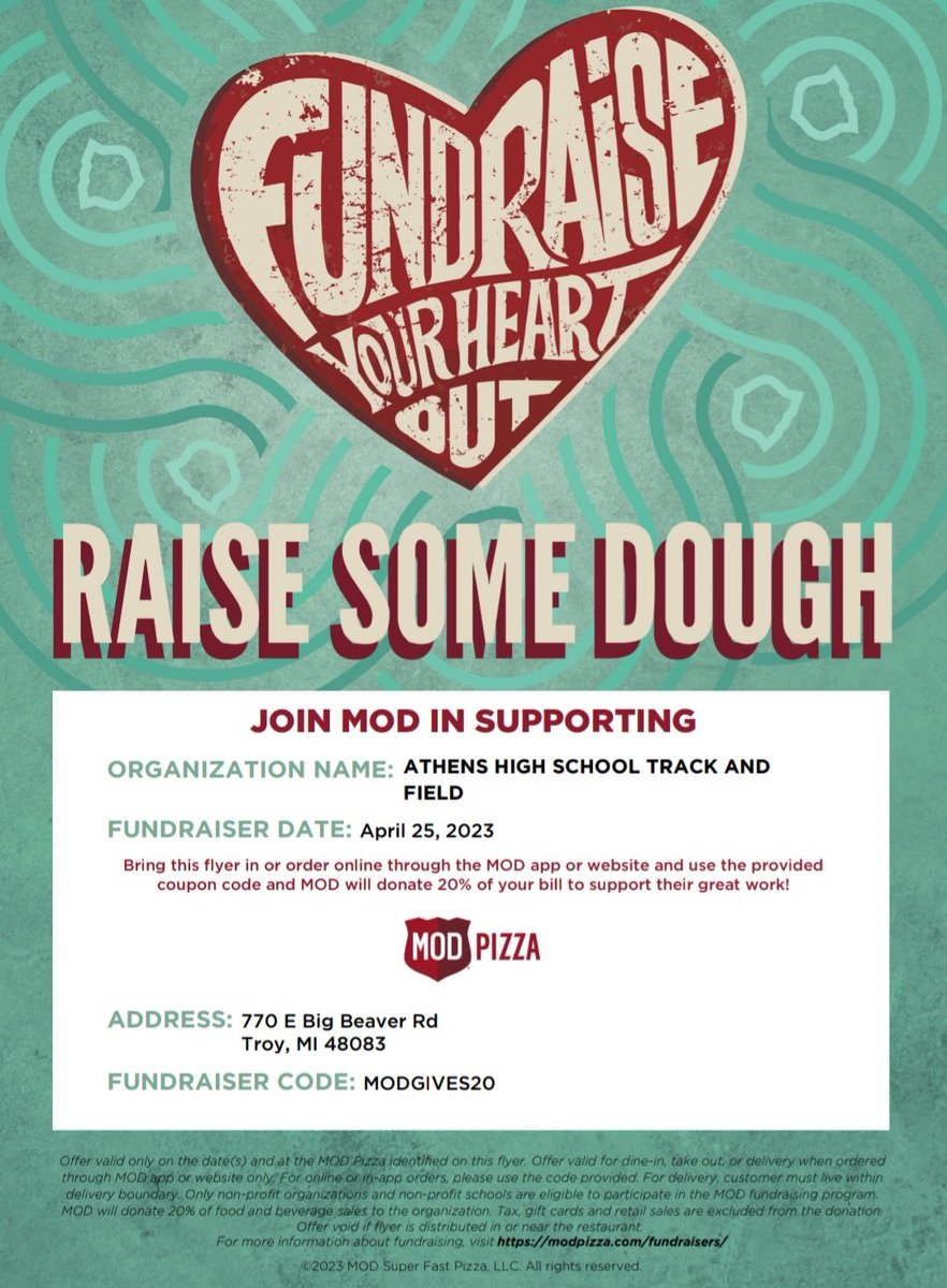 Eat delicious pizza on Tuesday, April 25, to support Athens Track and Field! #GoHawks <a href="/coachculp/">Steven Culp</a> <a href="/CoachCookAthens/">Tom Cook</a>  <a href="/athens_boosters/">Athens Boosters</a> <a href="/athens_pto/">Athens PTO</a>