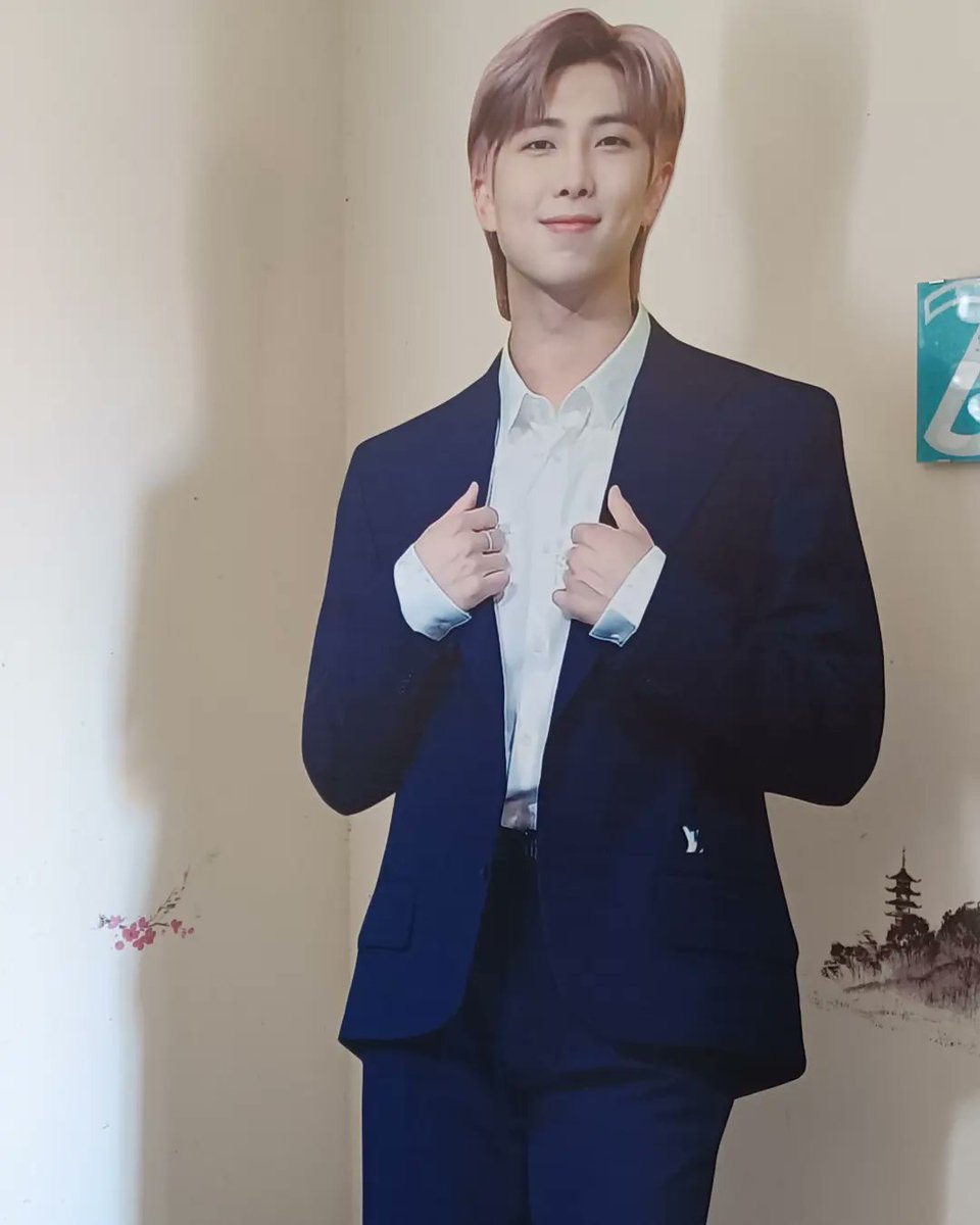 A_bit_Jess's tweet photo. Kitchen Namjoon has arrived. He's currently in the reading nook I'm putting together. I think he'd like that 💜😂💜 https://t.co/3w75xUsKyX
