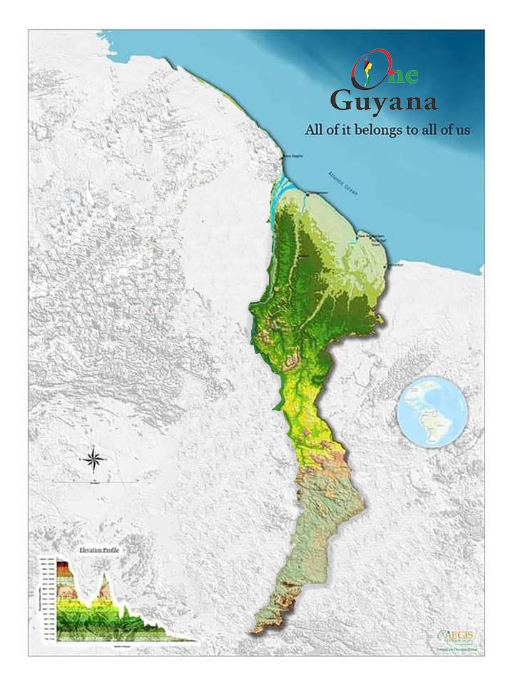 In Guyana they like to make jokes when they see us presenting our maps. This map below is their reality, stripped from the territory they stole from Venezuela y Suriname. Everyone, download this map, upload it again with hashtag #OneGuyana , lets make it go VIRAL!