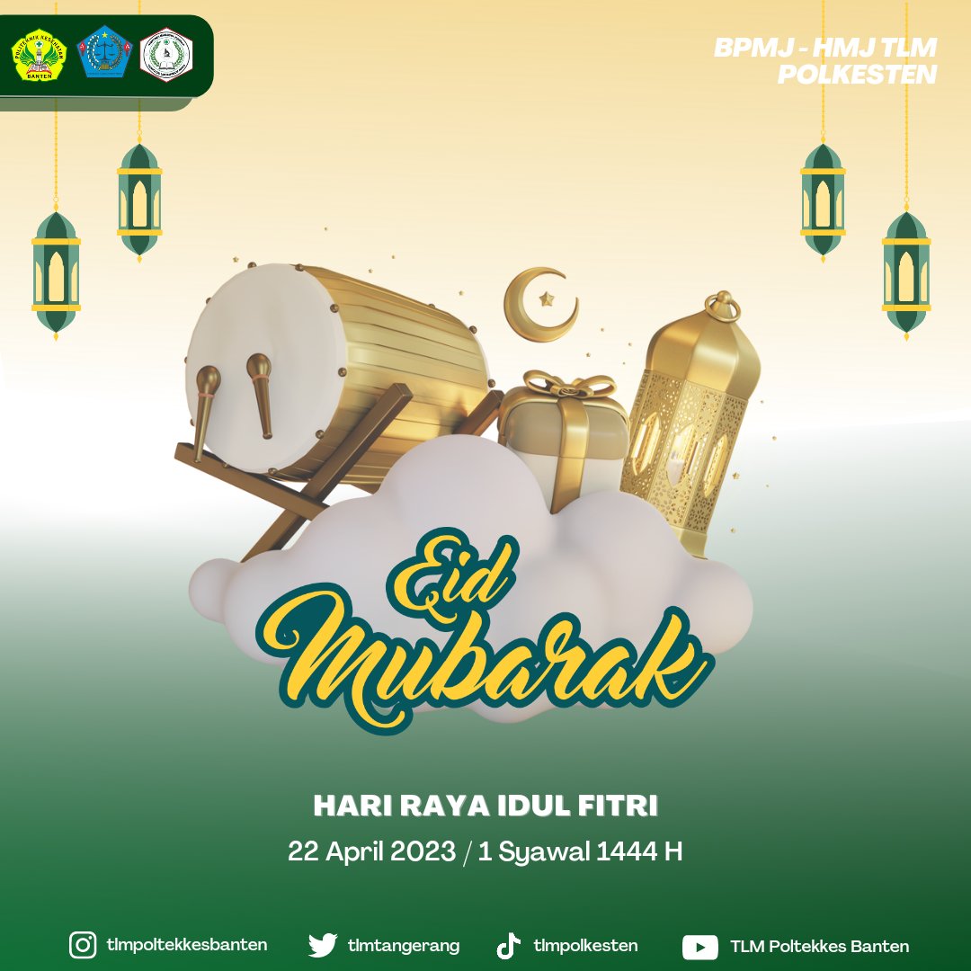 tlmtangerang's tweet photo. 📌 [Teknologi Laboratorium Medis Memperingati]

Kami segenap keluarga besar BPMJ-HMJ Jurusan Teknologi Laboratorium Medis mengucapkan selamat menyambut Hari Raya Idul Fitri 1444 H. Mohon maaf lahir dan batin🙏🏻🤗

#PoltekkesBanten
#BPMJdanHMJTLM
#HariRayaIdulFitri1444H https://t.co/ICijpyMNTJ
