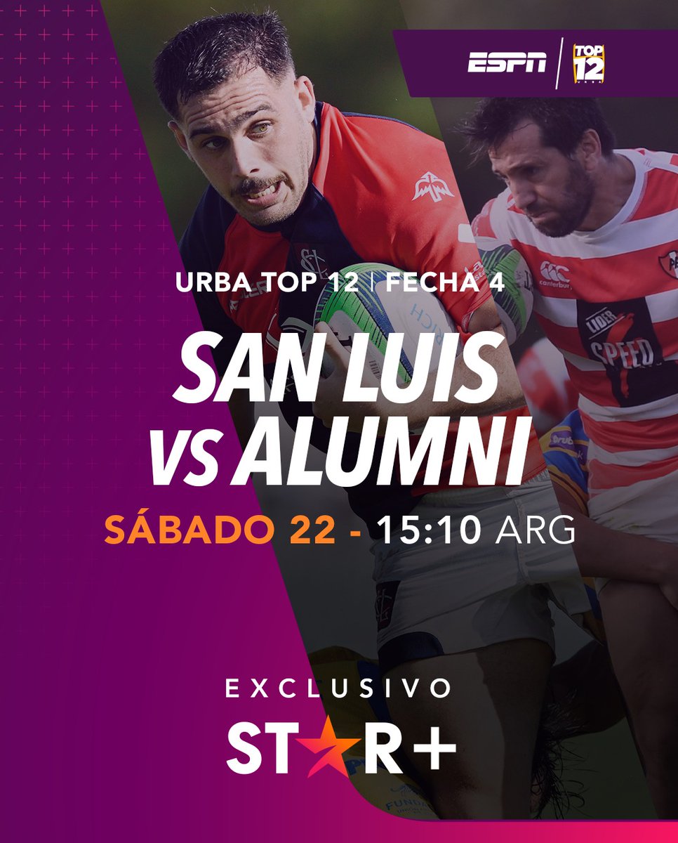 Mañana me toca relatar un partidazo del URBA TOP 12

🔵🔴 San Luis vs Alumni ⚪🔴

Desde La Cumbre con <a href="/horacitoagulla/">Horacio Agulla</a> por <a href="/StarPlusLA/">starplusla</a>

#MiraloEnStarPlus
