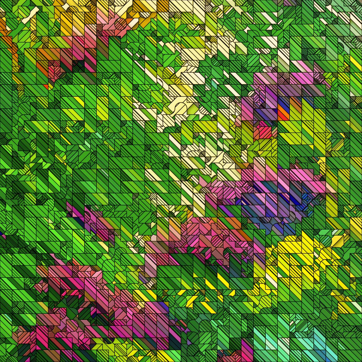 digconart's tweet image. Is there a reason to keep posting art, if hardly anyone sees it? One more, I guess: &quot;Flowers In The Sun&quot; 40x40. art #abstractart #artist #contemporaryart #generativeart #artistontwitter #digitalart #artoftheday