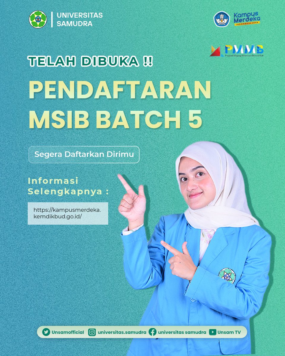 unsamofficial's tweet photo. Telah dibuka #msibbatch5 https://t.co/kEJf3SdCXk