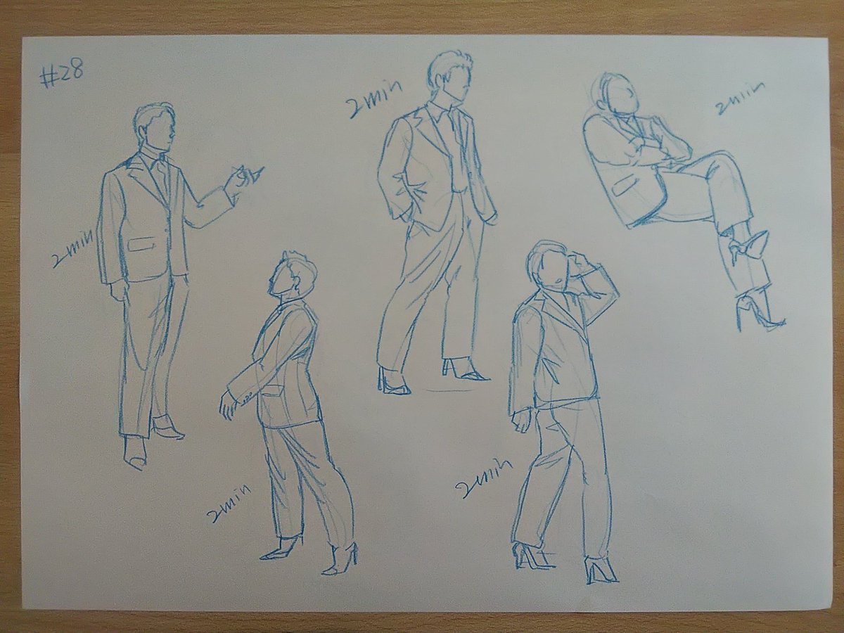 #さとまこクロッキー
#今日のクロッキー

＃27&amp;28
28のハイヒール回、顔までかけなかったけど、シンプルなラインでとらえる復習ができた。 https://t.co/wDYHbYiXcl