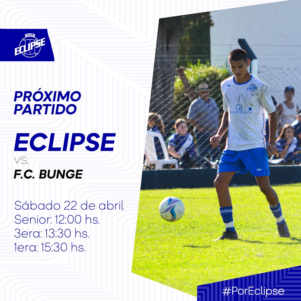eclipsevillegas's tweet photo. #FutbolMasculino | ¡Próximo partido! 🔛⚽
Con cambio de día, mañana recibiremos a Fútbol Club Bunge en todas nuestras categorías mayores. Incluso el Senior, que luego de unas fechas libres volverá al ruedo. 💪

¡Los esperamos a todos! ¡Todos JUNTOS! ¡Por Eclipse! 🚂💪💙 https://t.co/StZW5cbVwH