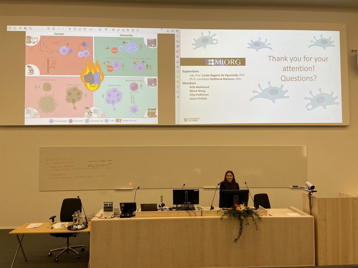 miorg_'s tweet photo. 👩🎓Our master’s student, Miriam, presented her study today! Her commitment and dedication are leading her to great success. Keep shining, Miriam, your future is bright✨ #HardWorkEqualsSuccess #WomenInSTEM #MasterThesisVictory @InFLAMES_Health @BioscienceTurku @UniTurku https://t.co/AhAWQiriwB