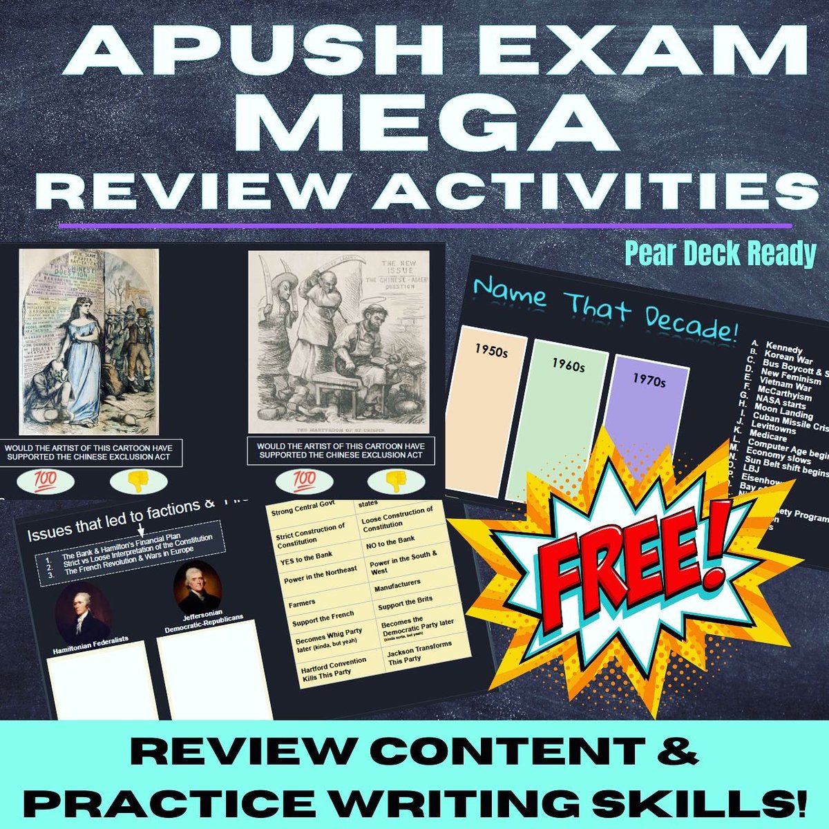 dan_lewer's tweet photo. I made a massive AP US History Review slides w/ #peardeck and it’s totally free on my site! Comprehensive but not an insane amount of work for students as they prep for the #APUSH exam! 
https://t.co/3tWXeaA7pi https://t.co/ioXNDocsRa