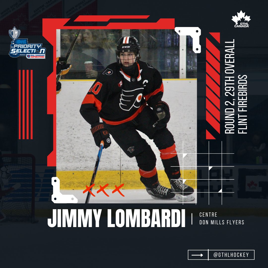 Congratulations to Jimmy Lombardi, the 29th overall pick of the 2023 <a href="/OHLHockey/">Ontario Hockey League</a> Priority Selection to the Flint Firebirds! 

<a href="/DMFlyersAAA/">Don Mills Flyers</a> | <a href="/FlintFirebirds/">Flint Firebirds</a> | #OHLDraft