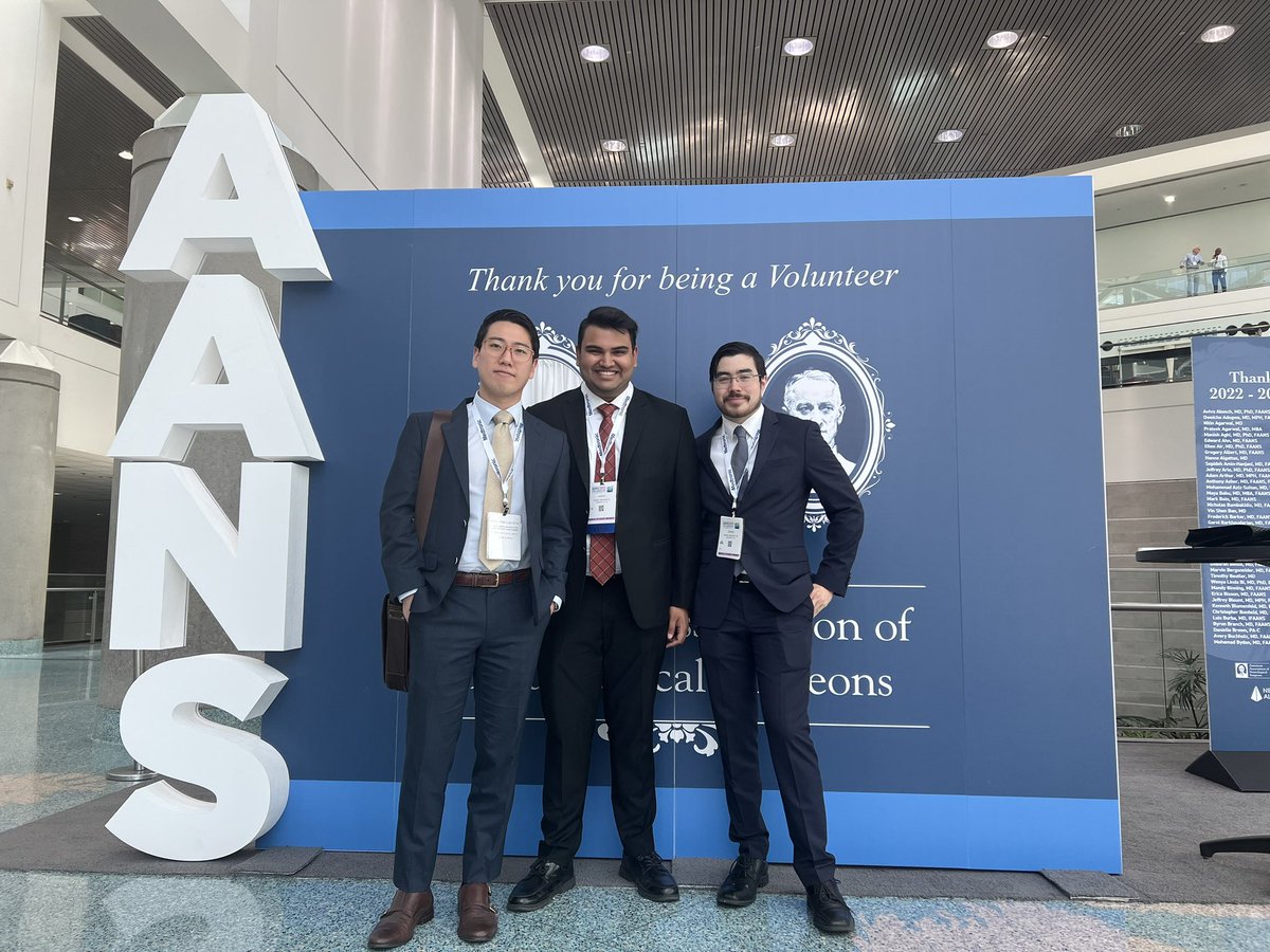 BhamidipatiMD's tweet photo. So exited to attend #AANS2023 and have our resolution on #defensivemedicine adopted by the @councilsns. Thankful to @lola_chambless @JohnRatliffMD @RobDambrinoMD for their mentorship and fellow students @GabrielBendfeld @JacobJo_1 @StefanWKoester 
Go @VUMC_Neurosurg @VUmedicine! https://t.co/Usp48Ihvmd